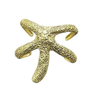 Mariposa Gold Starfish Textured Cuff Bracelet